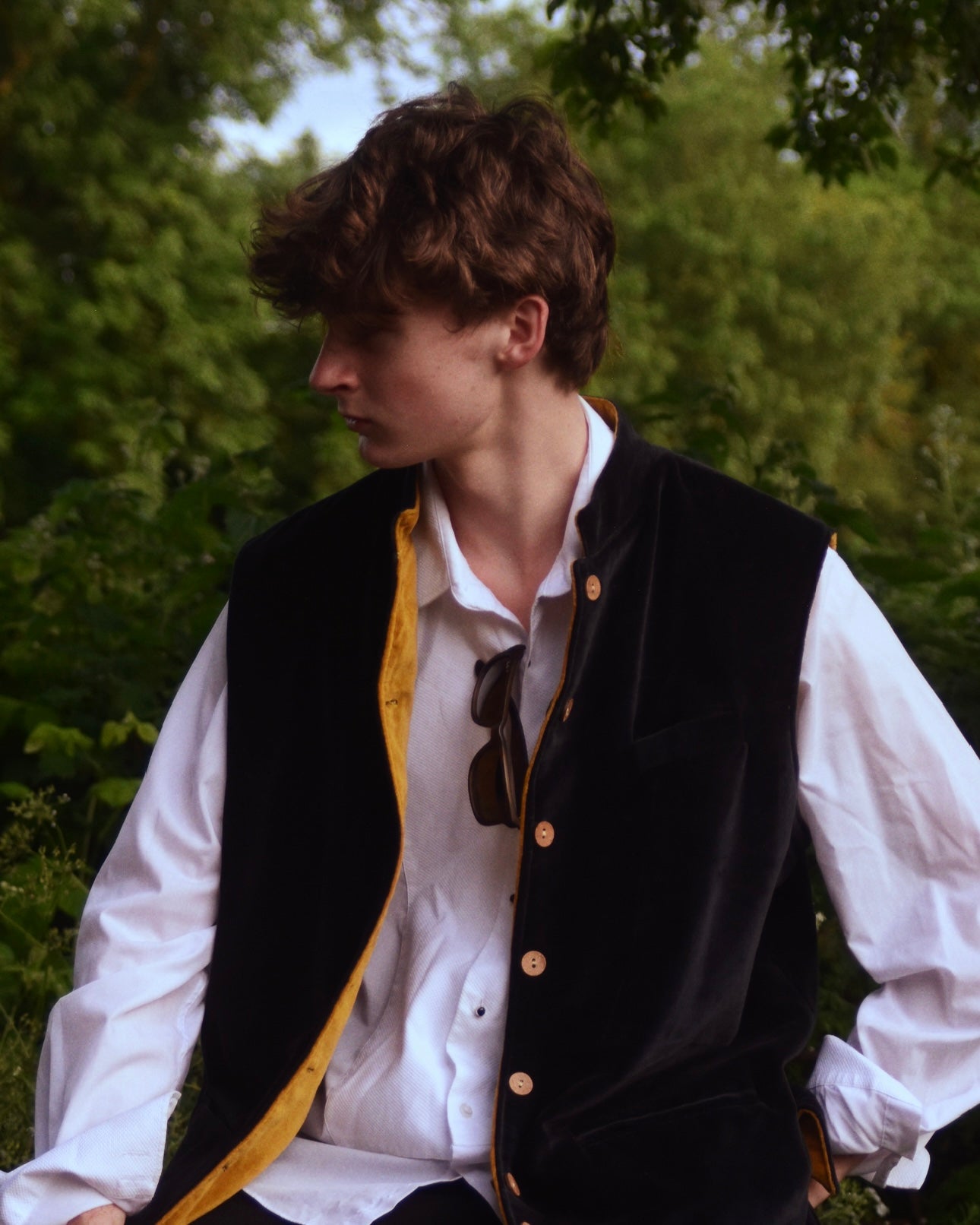 Nehru Jacket Navy and Mustard