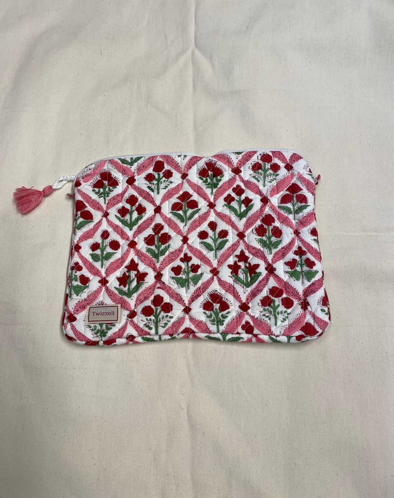 Indian Block Print Laptop Pouch - Bright