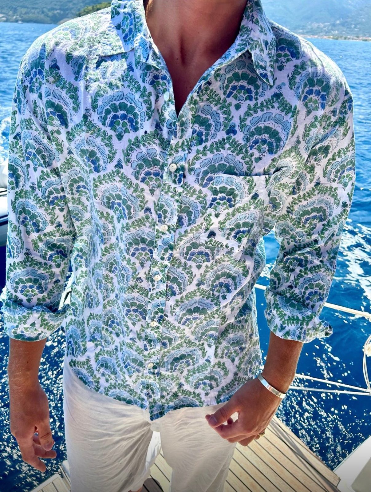 Blue Peacock Feather Shirt