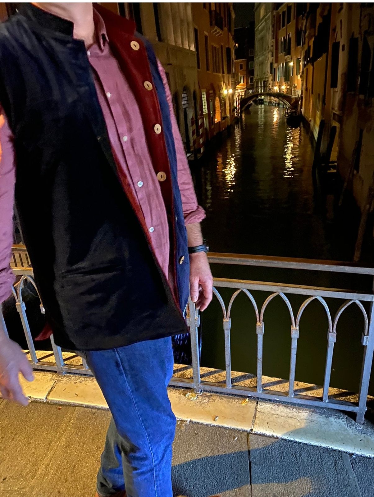 Nehru Jacket Navy and Rust