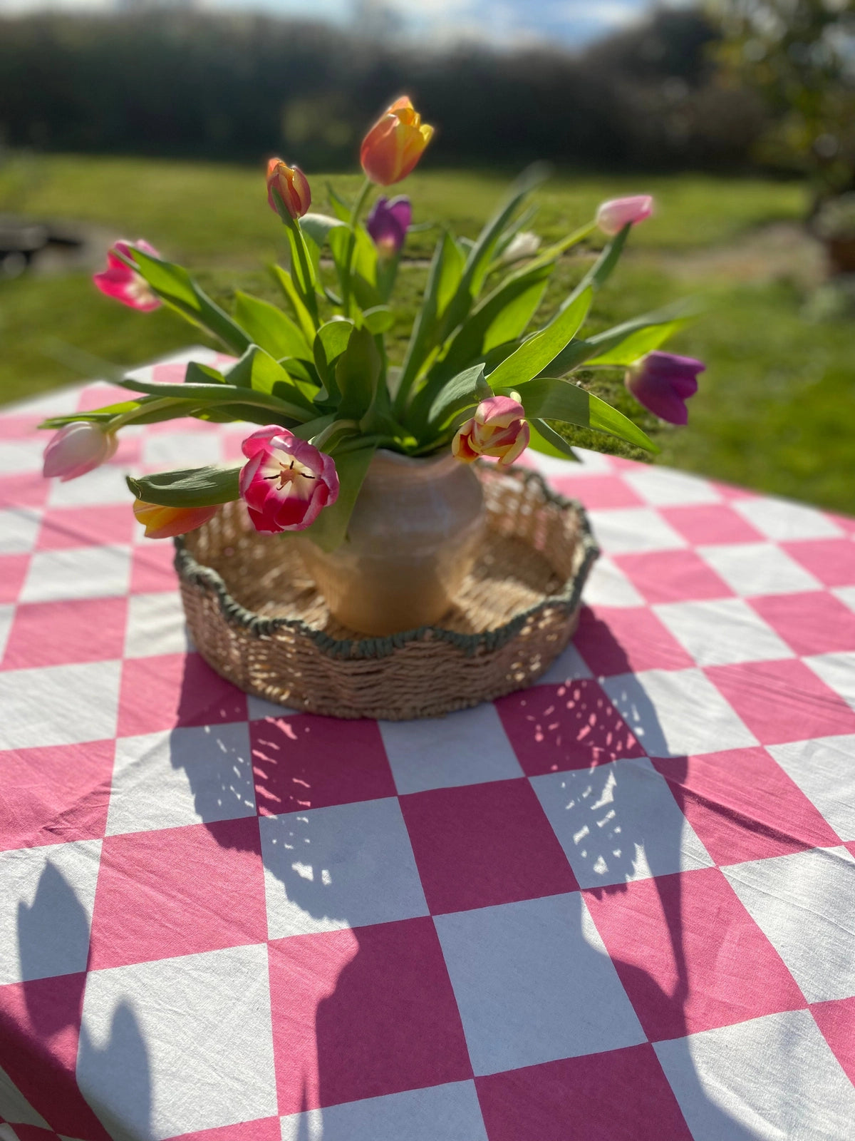 Pink Harlequin Tablecloth