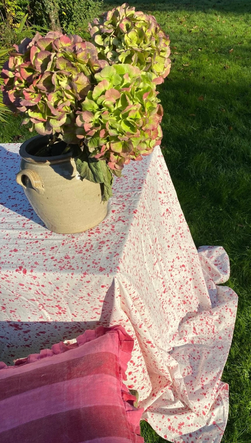 Pink Splatter Tablecloth