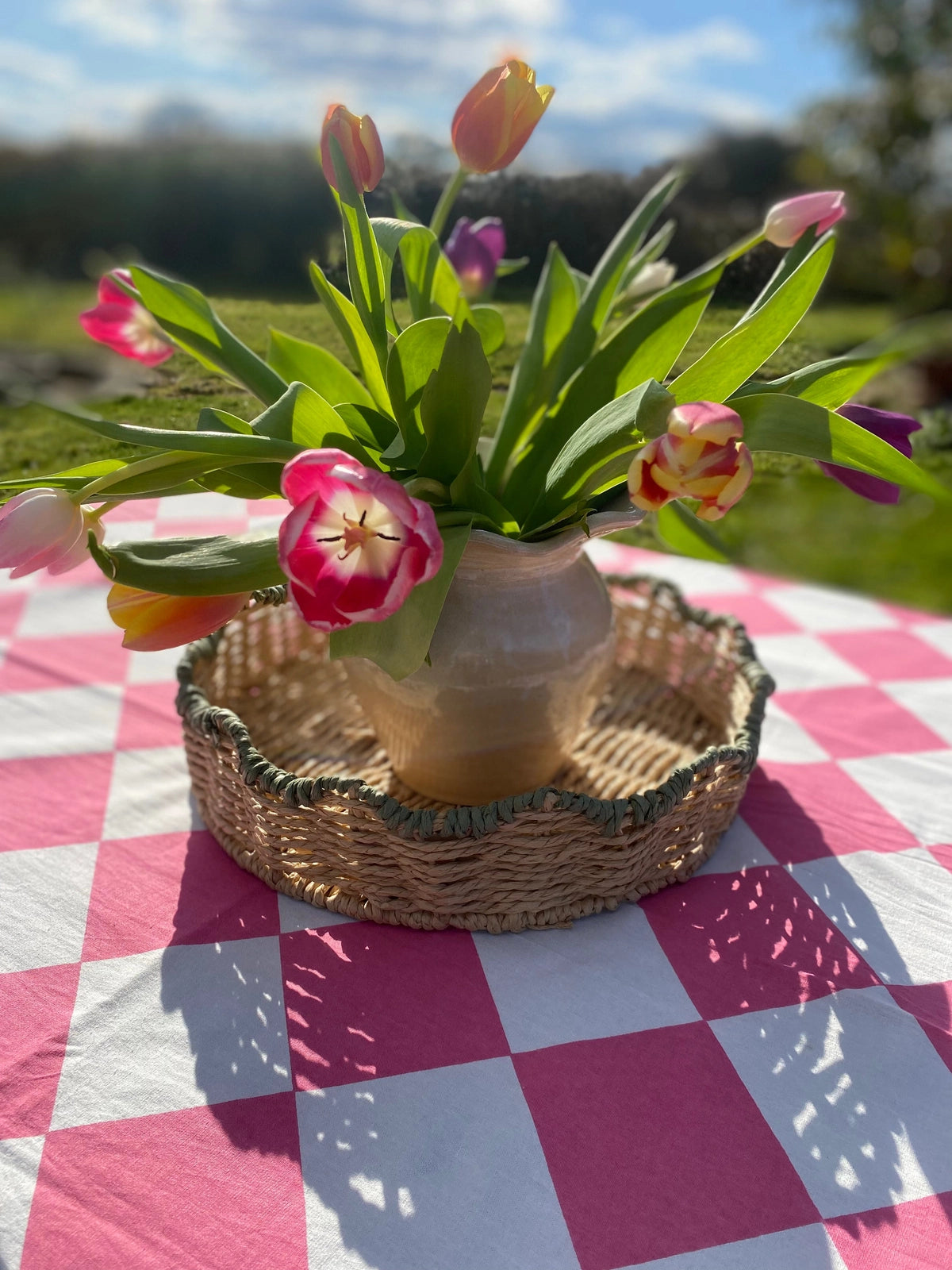 Pink Harlequin Tablecloth