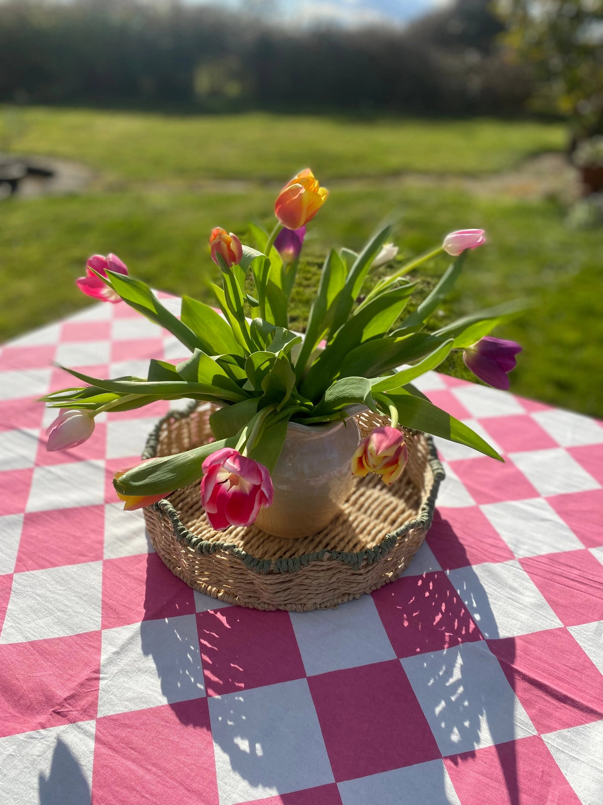 Pink Harlequin Tablecloth