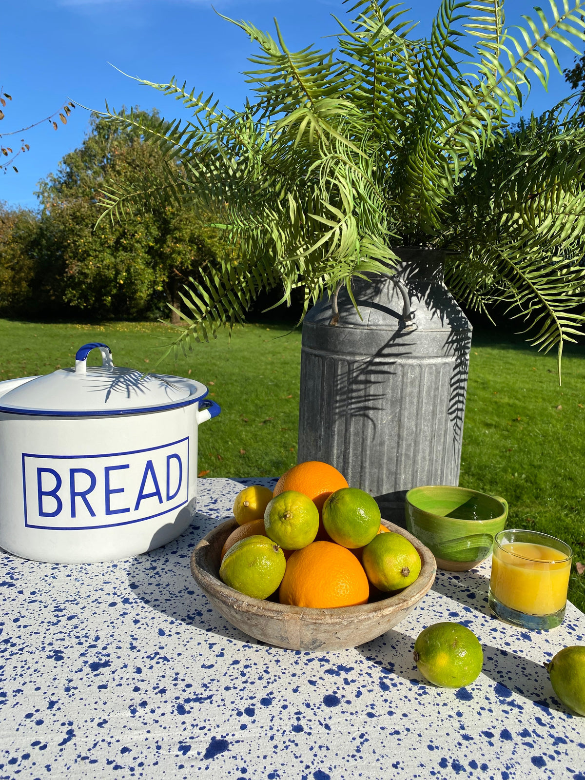 Blue Splatter Tablecloth
