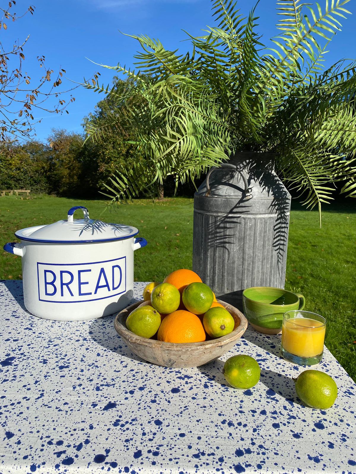 Blue Splatter Tablecloth