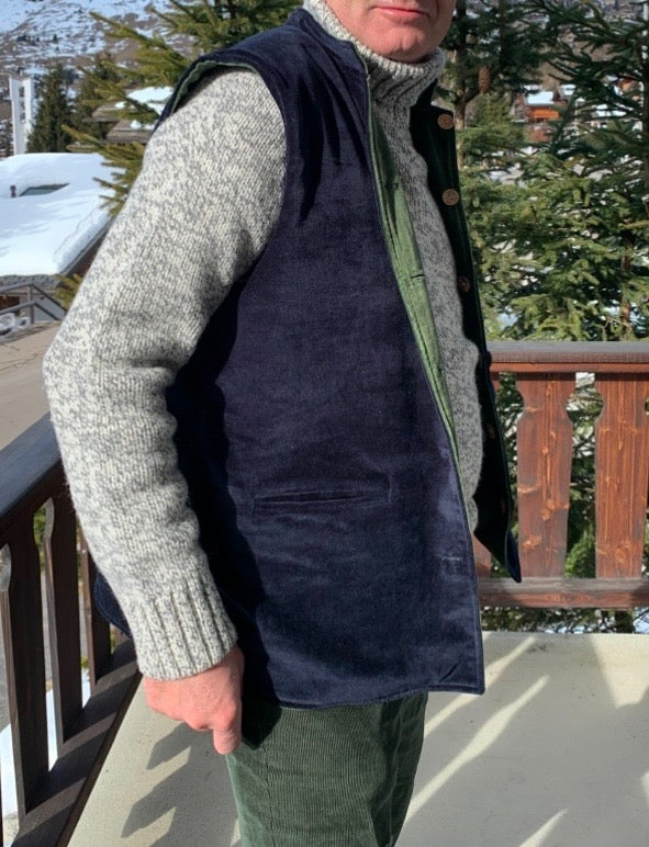 Nehru Jacket Navy and Forest Green