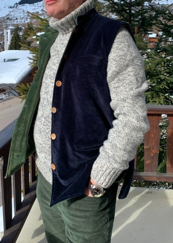 Nehru Jacket Navy and Forest Green