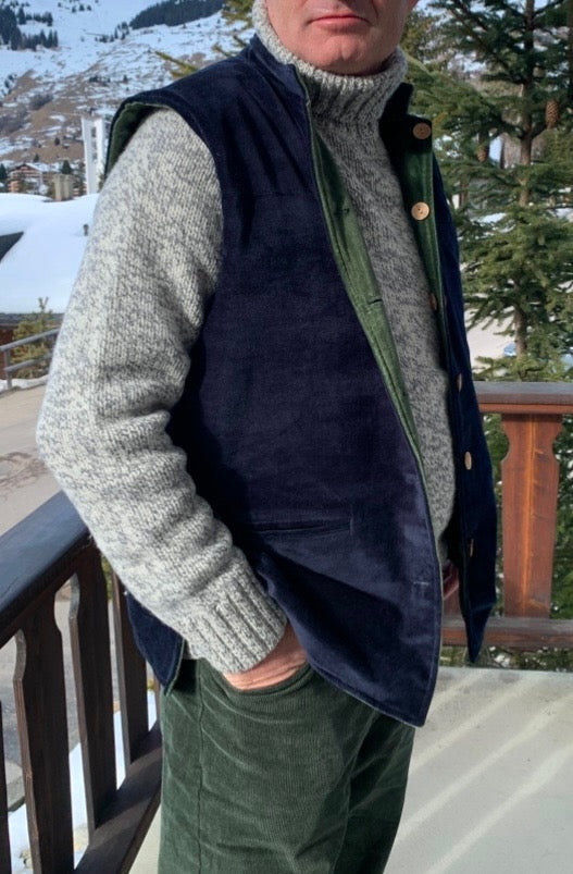 Nehru Jacket Navy and Forest Green