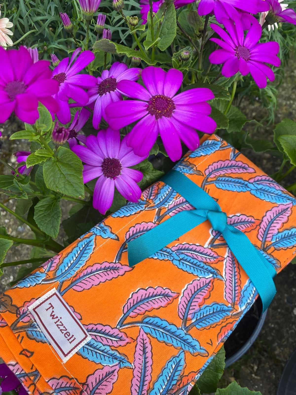 Indian Block Print Napkins Set of 4 - Feathers
