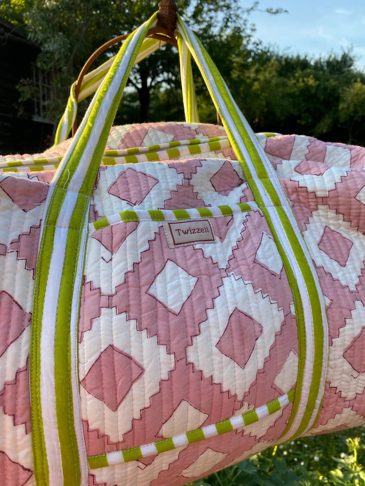 Indian Block Print Weekend Bag - Geometric