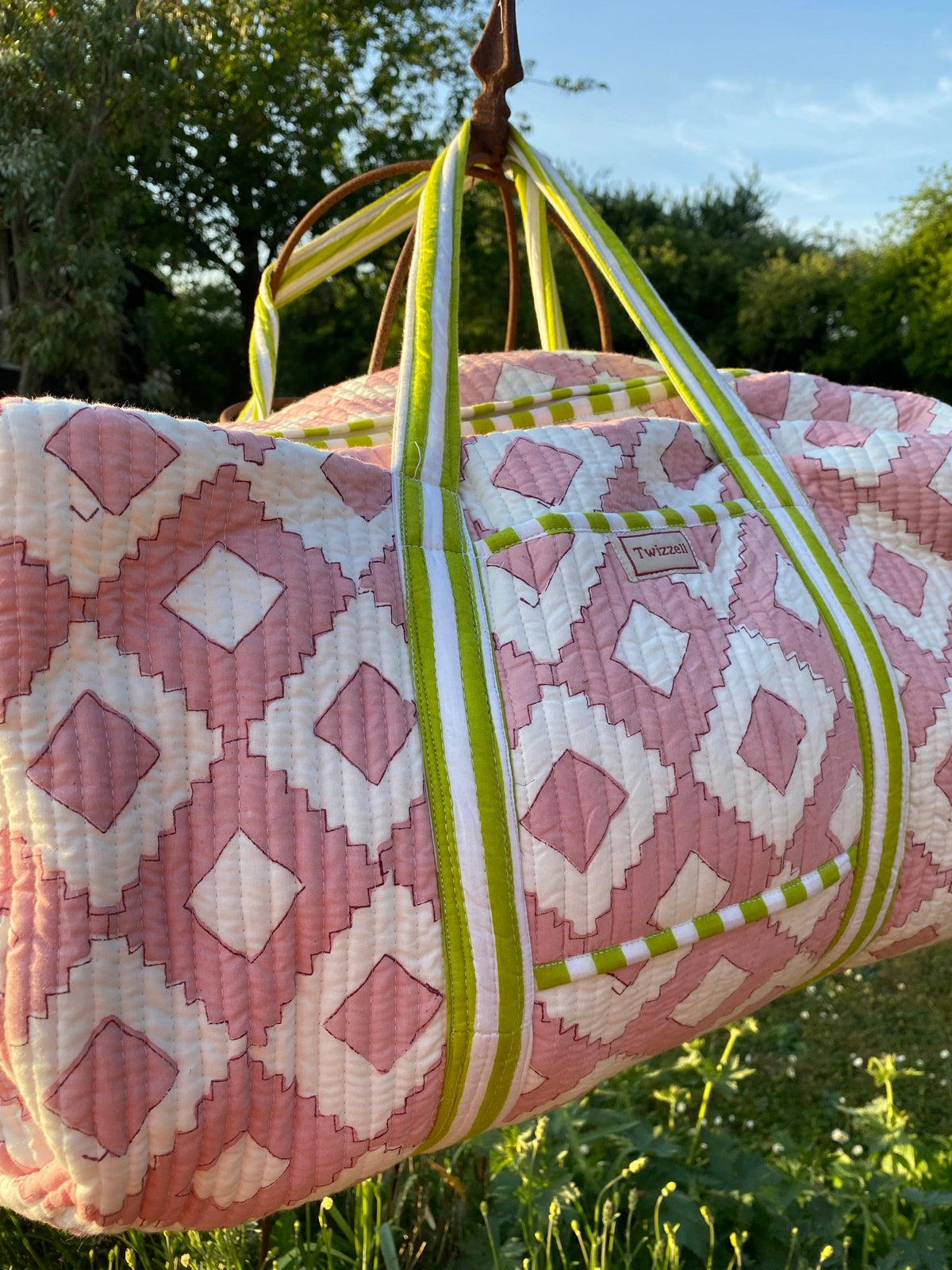 Indian Block Print Weekend Bag - Geometric