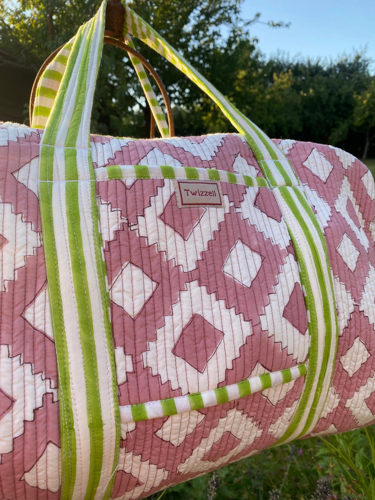 Indian Block Print Weekend Bag - Geometric
