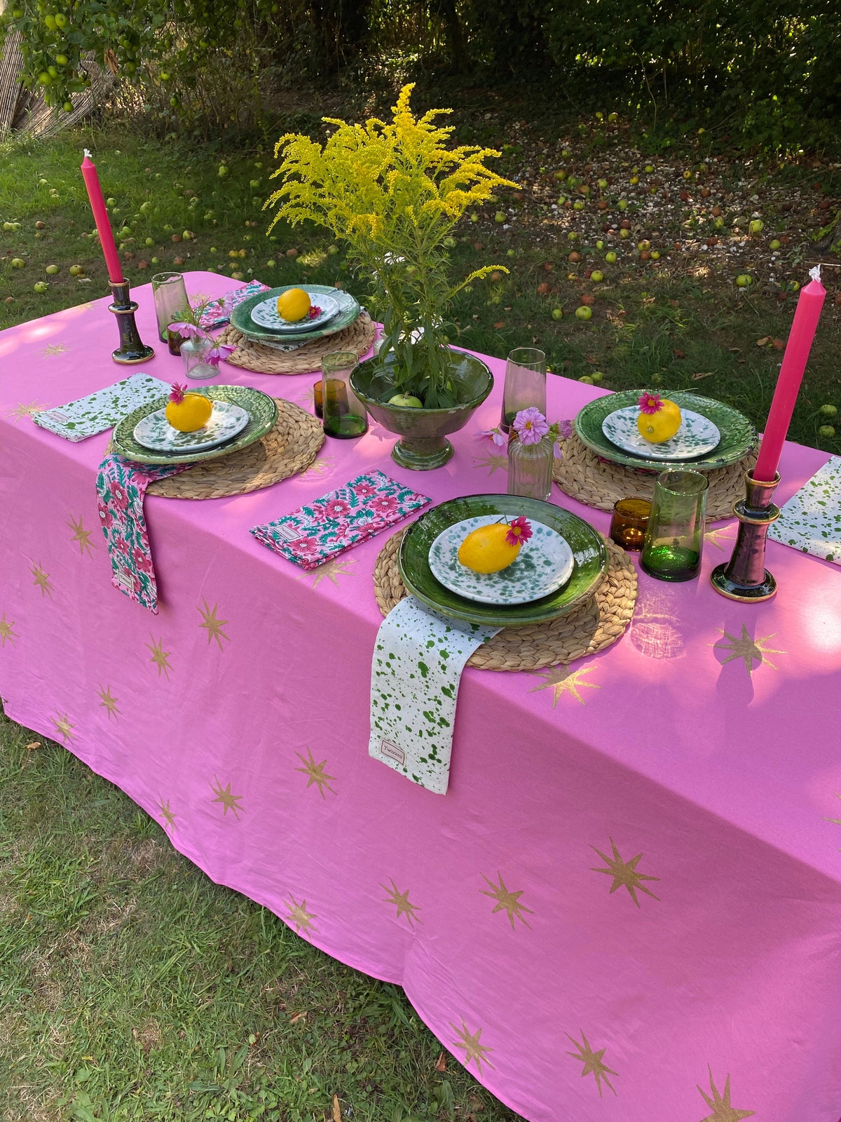 Pink Star Tablecloth