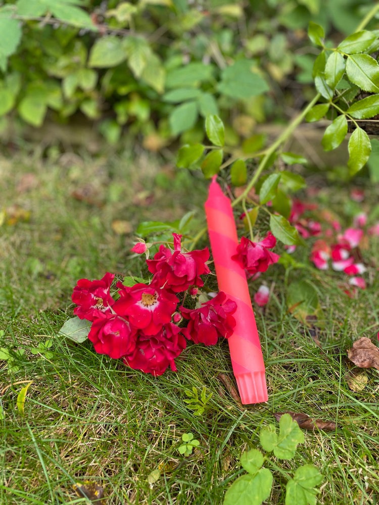 Coral and Pink Helter Skelter Candle