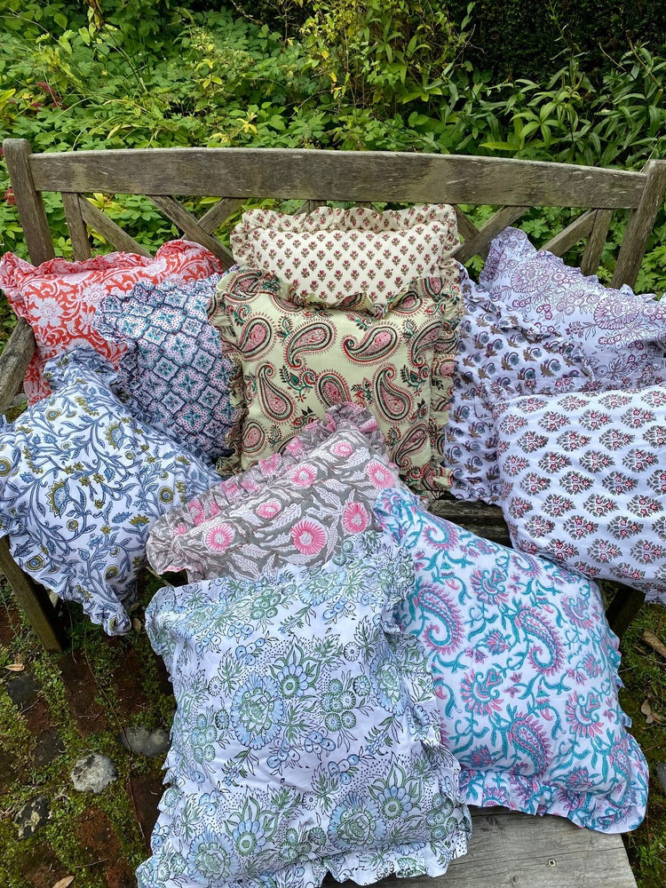 Ruffle Cushion Cover - Paisley