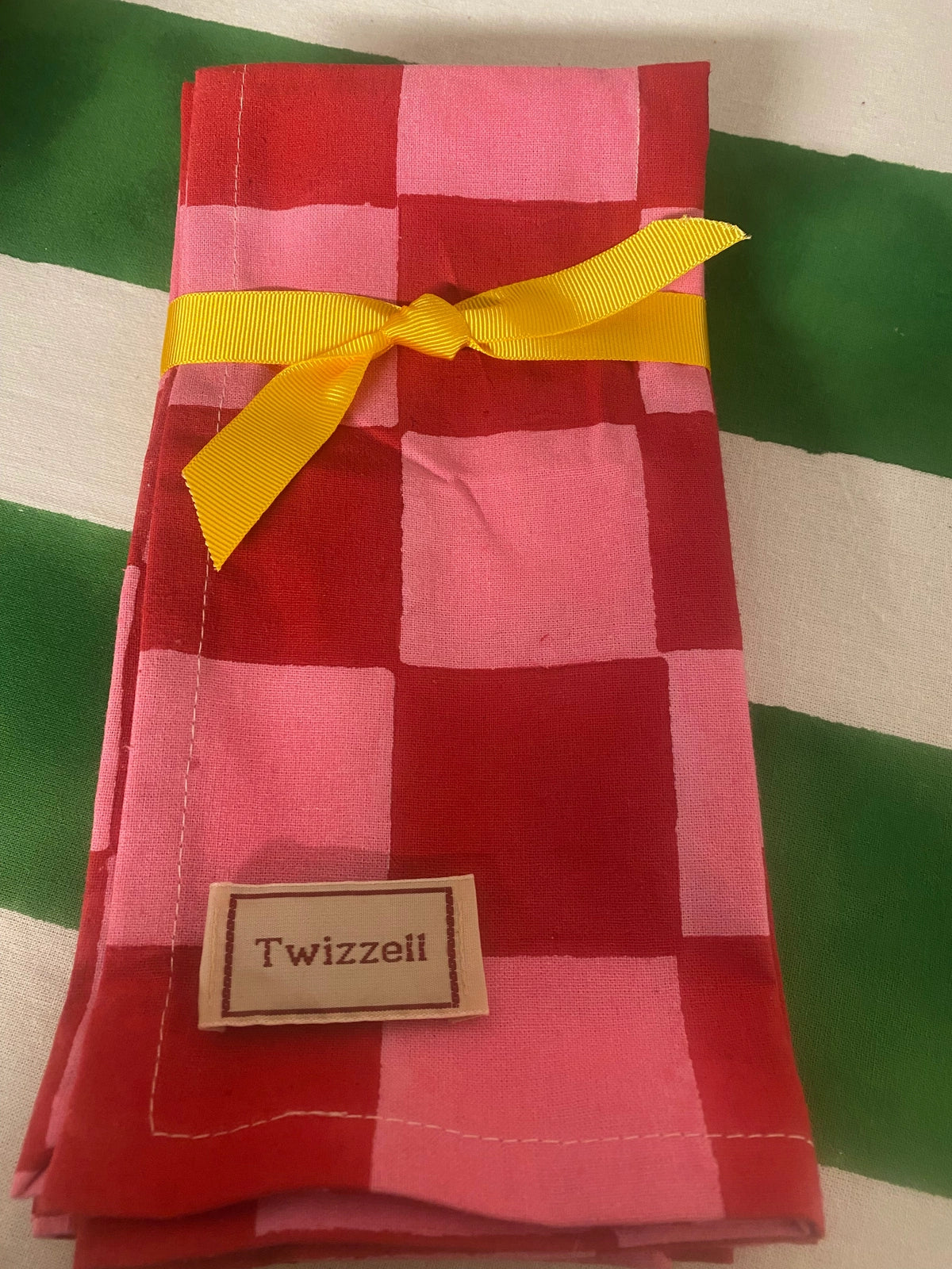 Pink & Red Checkerboard Napkin x 4