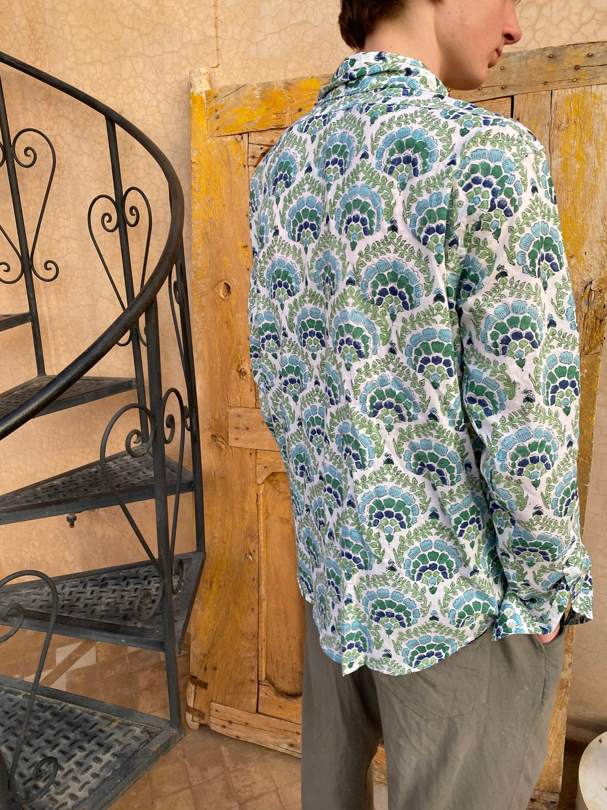 Blue Peacock Feather Shirt