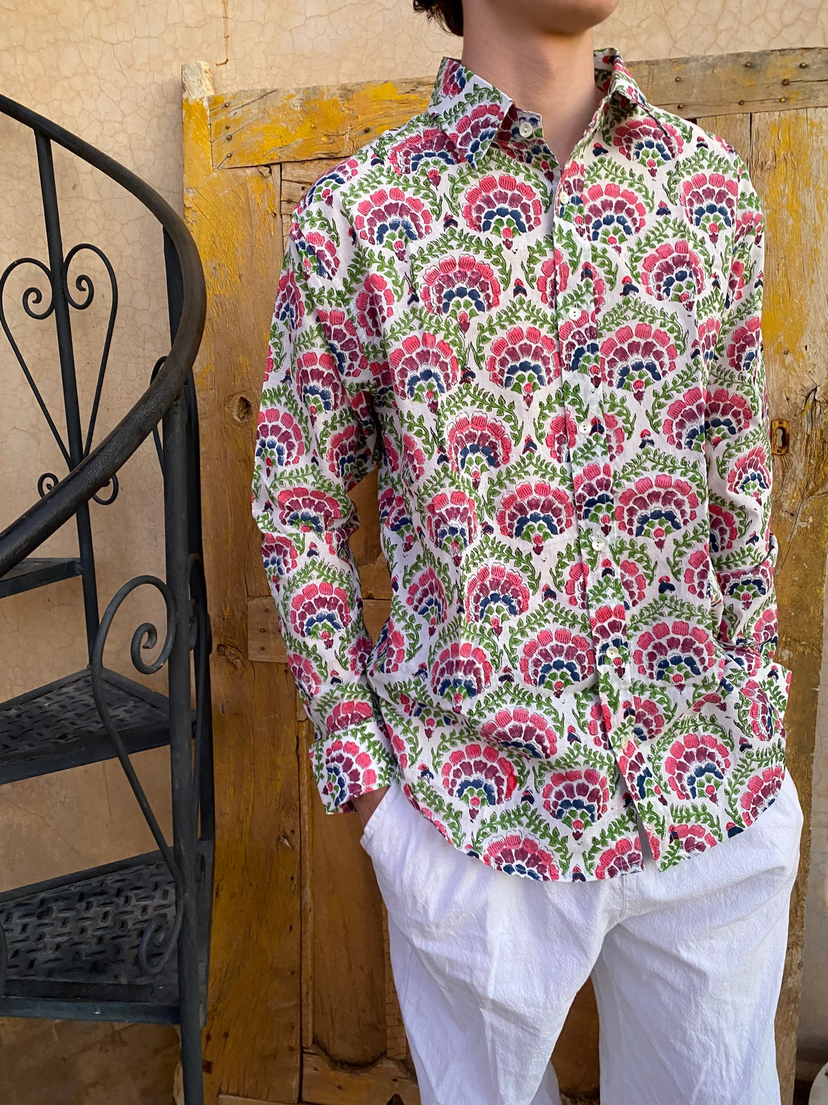 Pink Peacock Feather Shirt