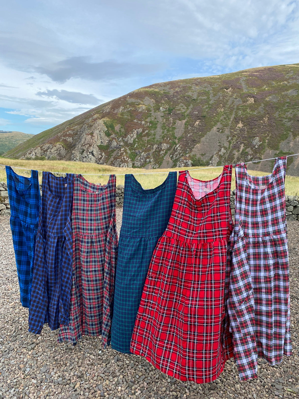 Pinny Dress - Red Tartan
