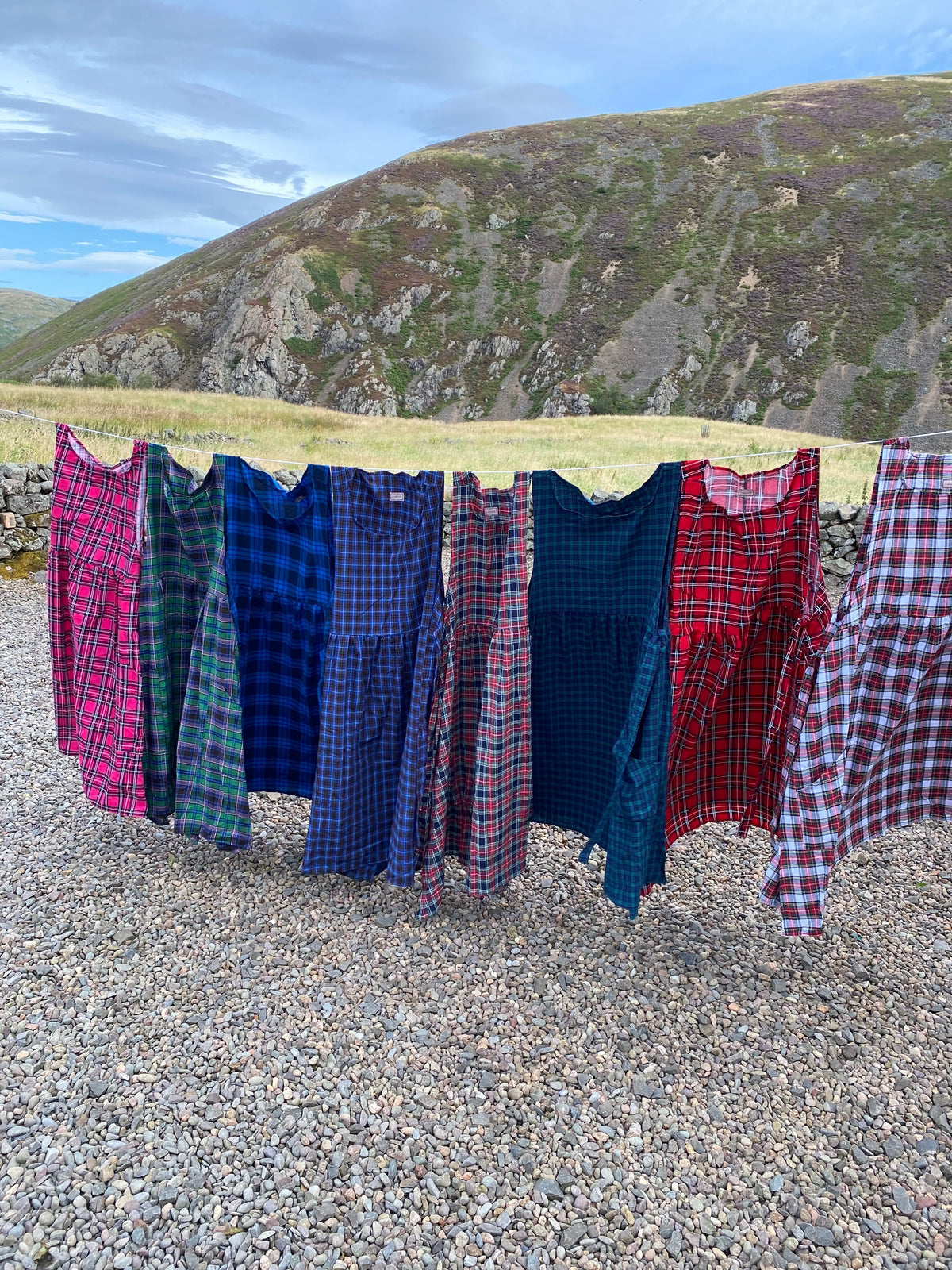 Pinny Dress - Red Tartan