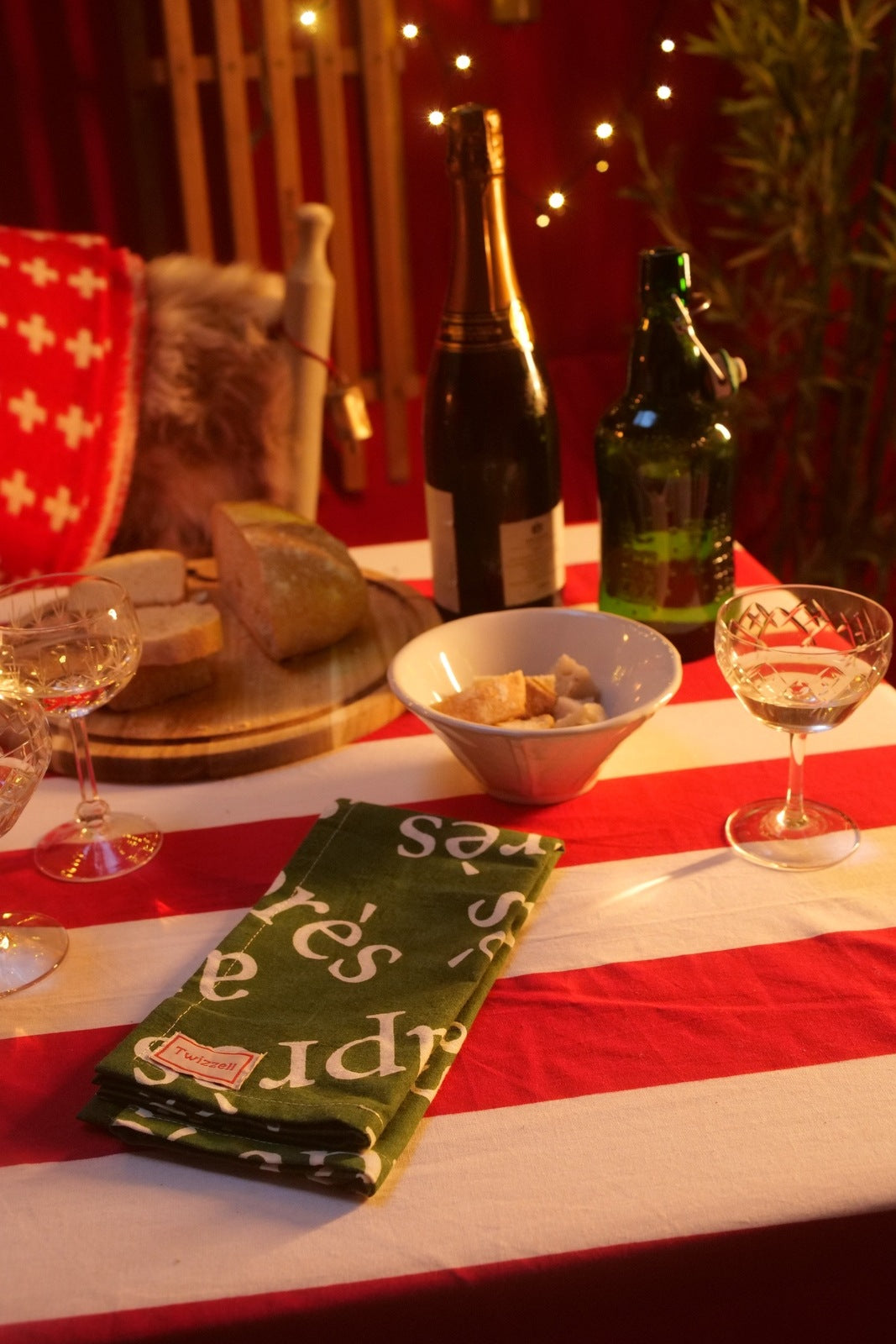Red Stripe Tablecloth