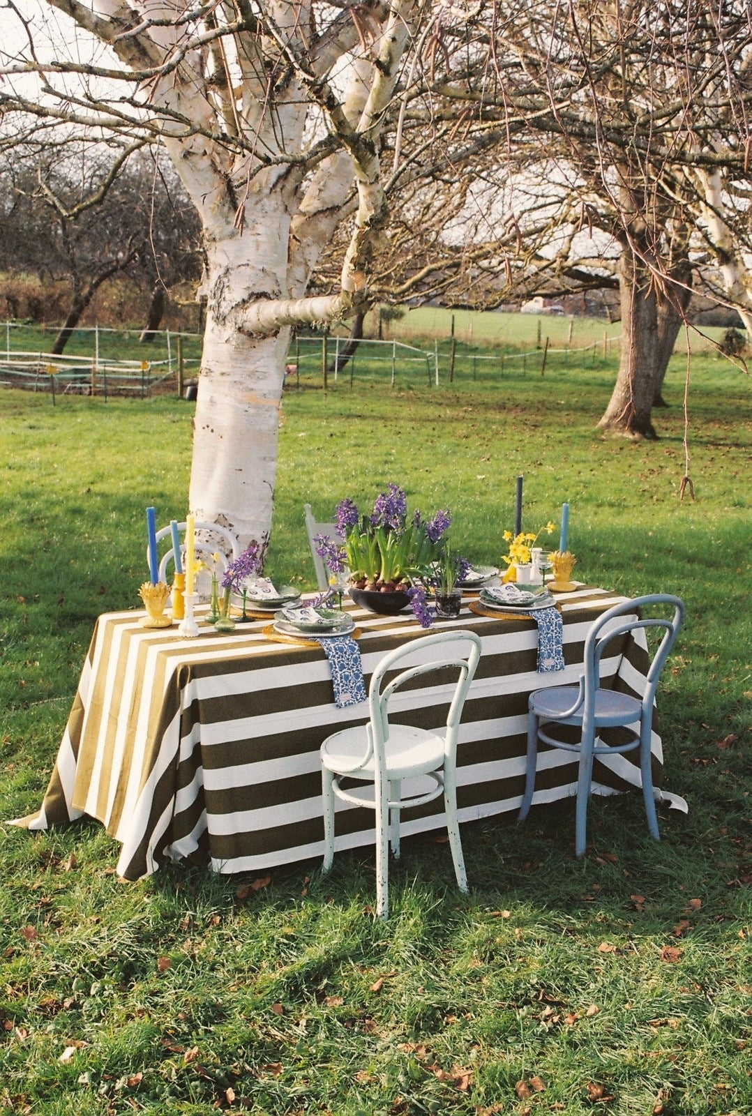 Khaki Stripe Tablecloth