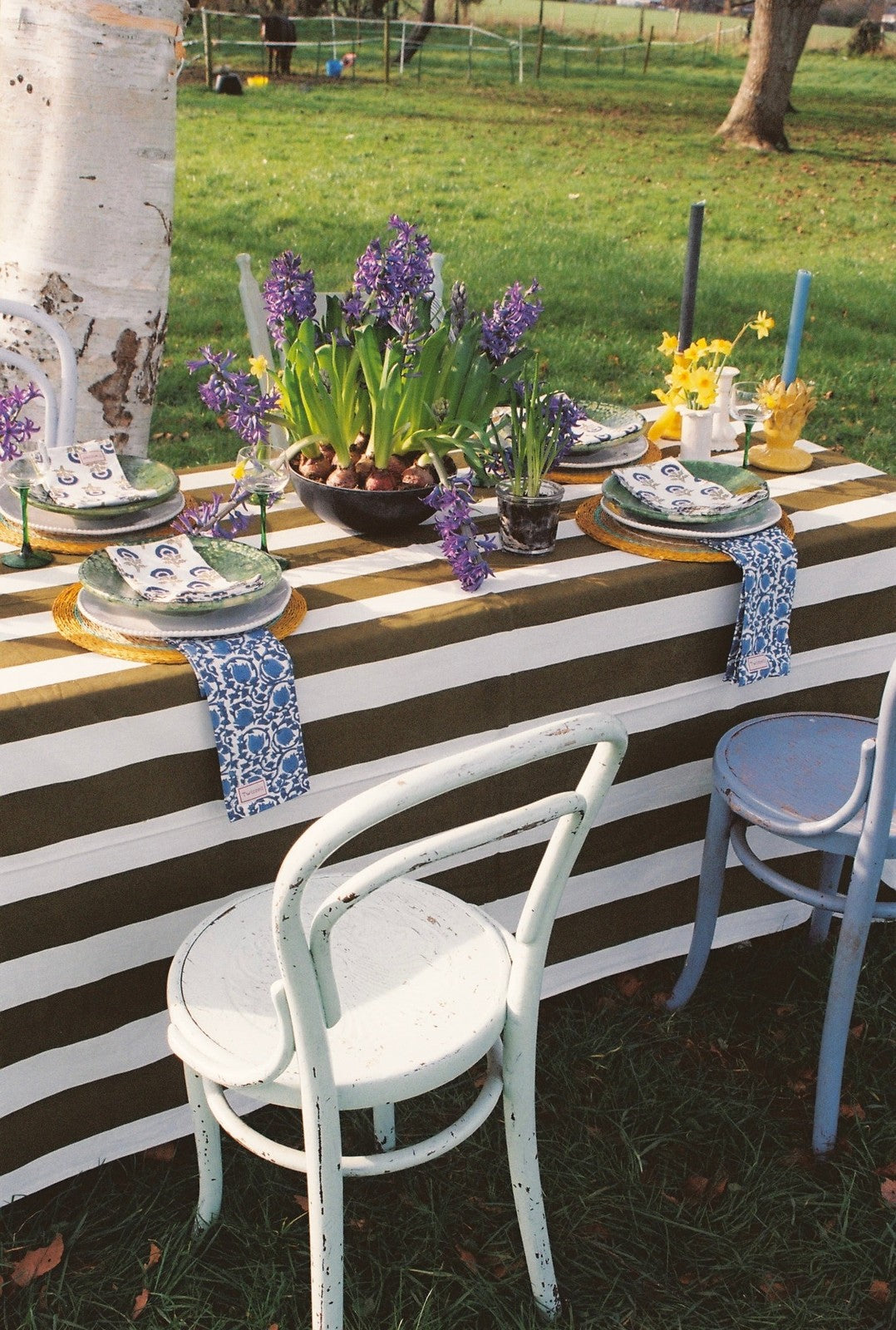Khaki Stripe Tablecloth