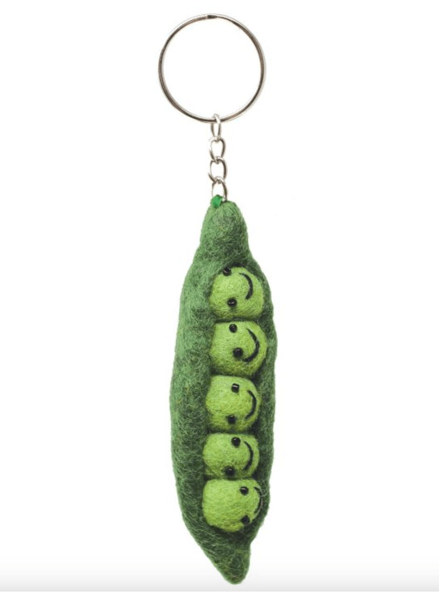 Peas Pure Wool Felt Keyring