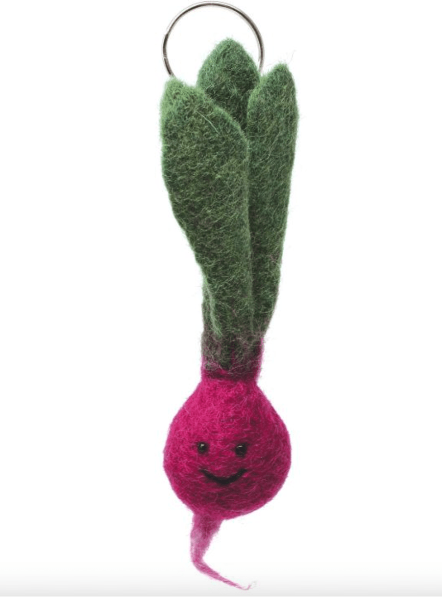 Beetroot Pure Wool Felt Keyring