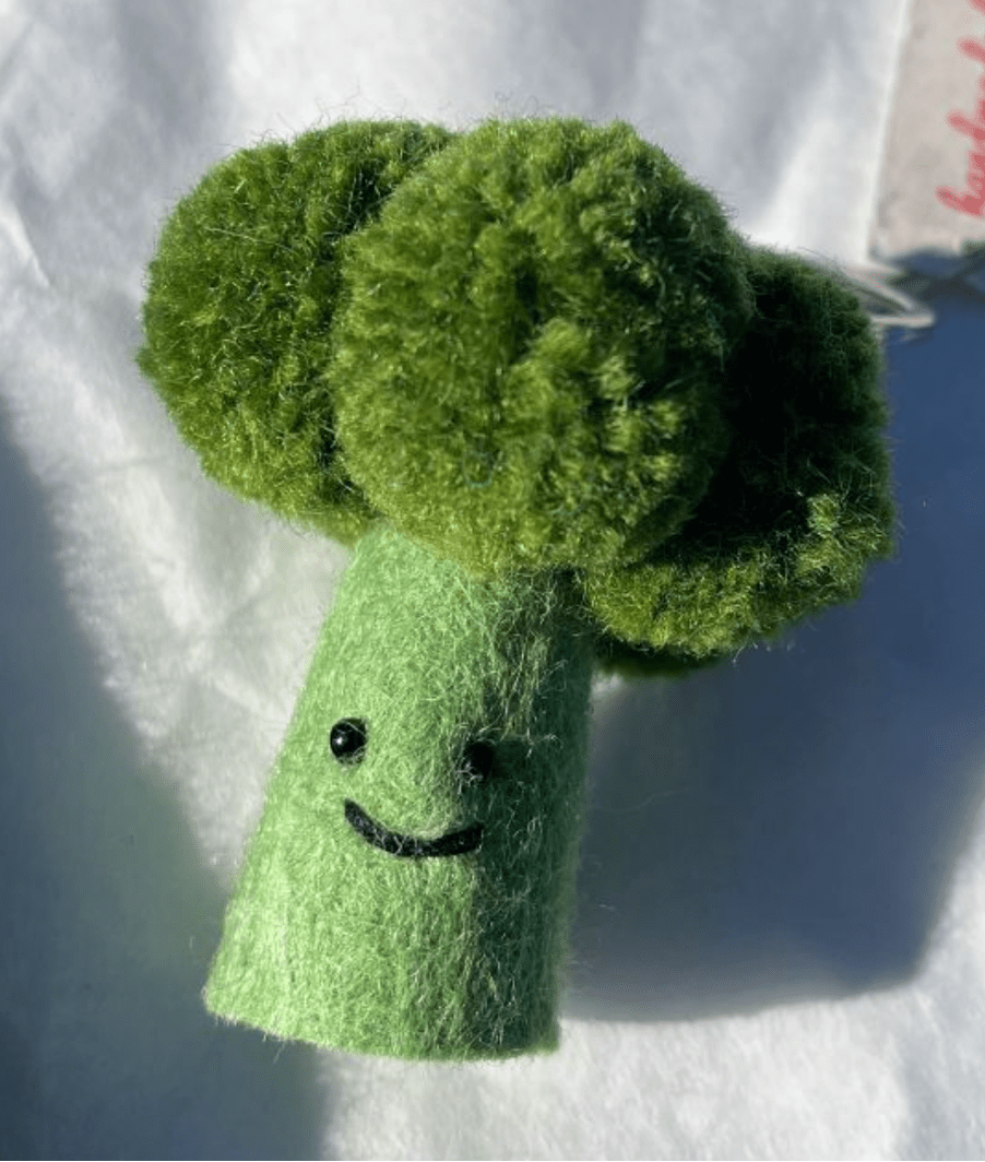Broccoli Pure Wool Felt Keyring