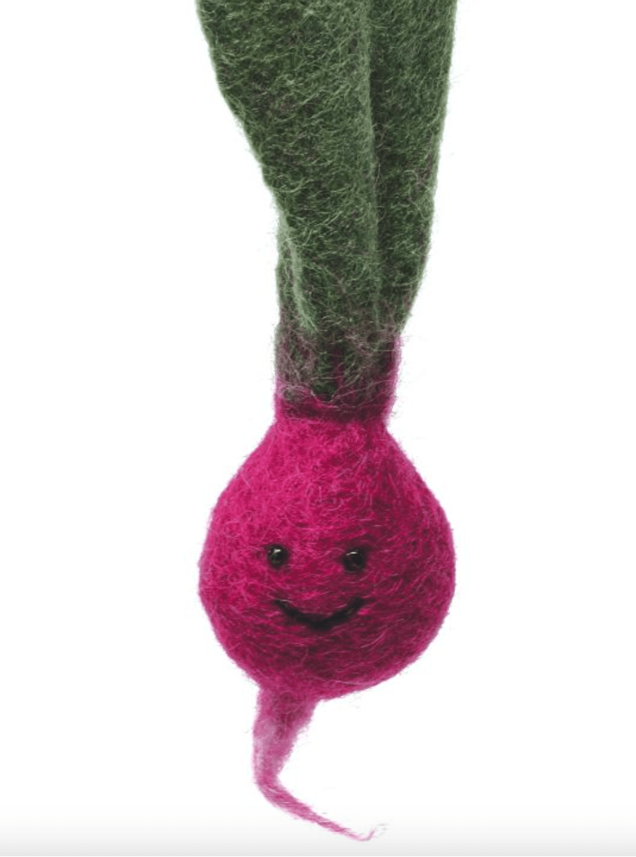 Beetroot Pure Wool Felt Keyring