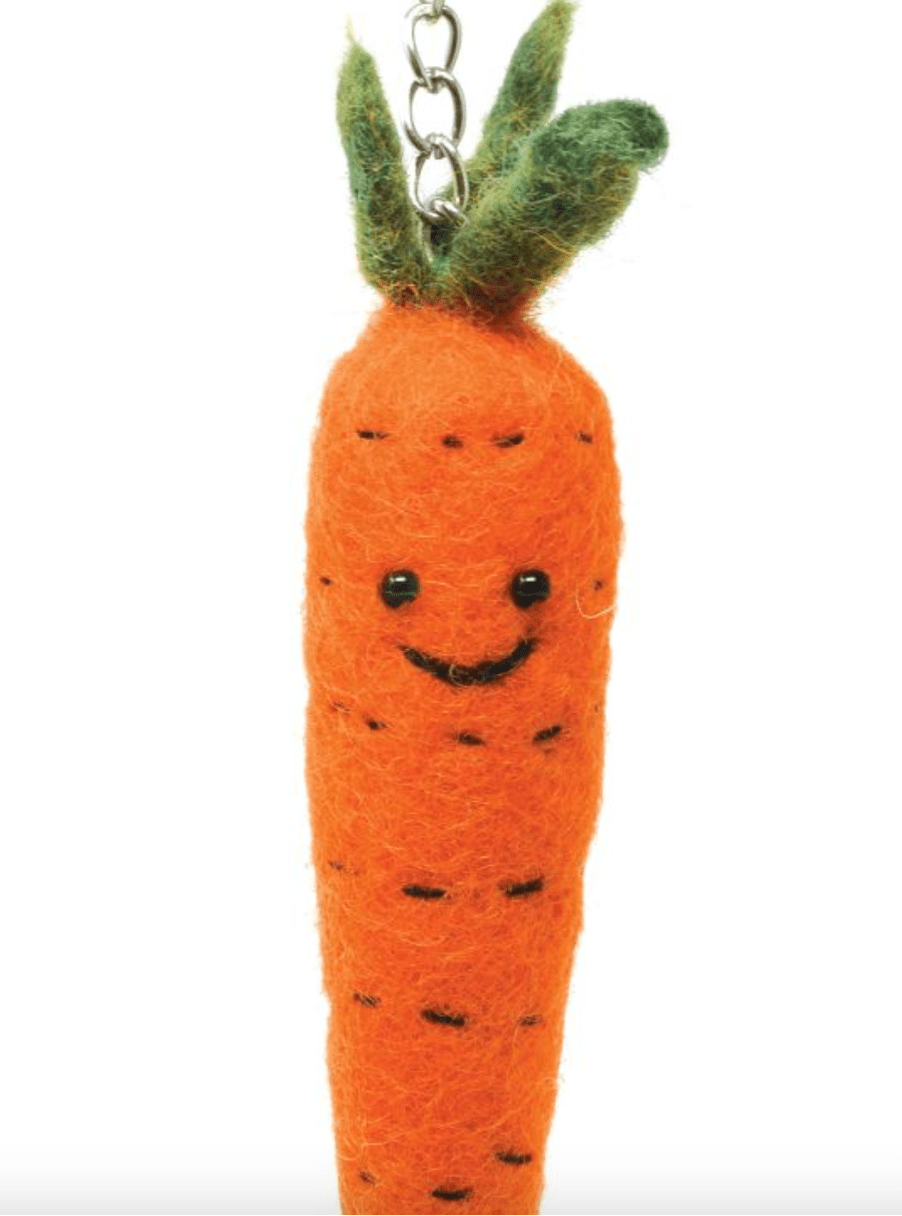 Carrot Pure Wool Felt Keyring