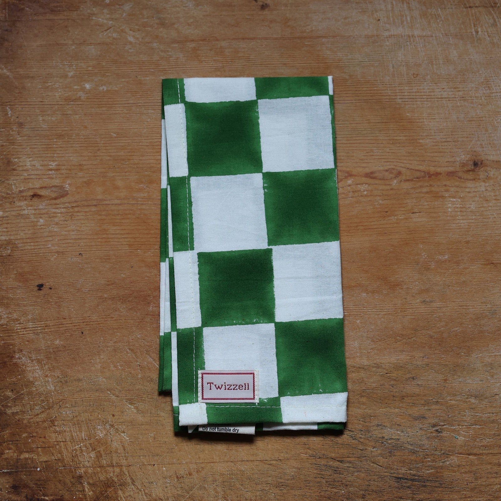 Green & White Checkerboard Napkin x 4