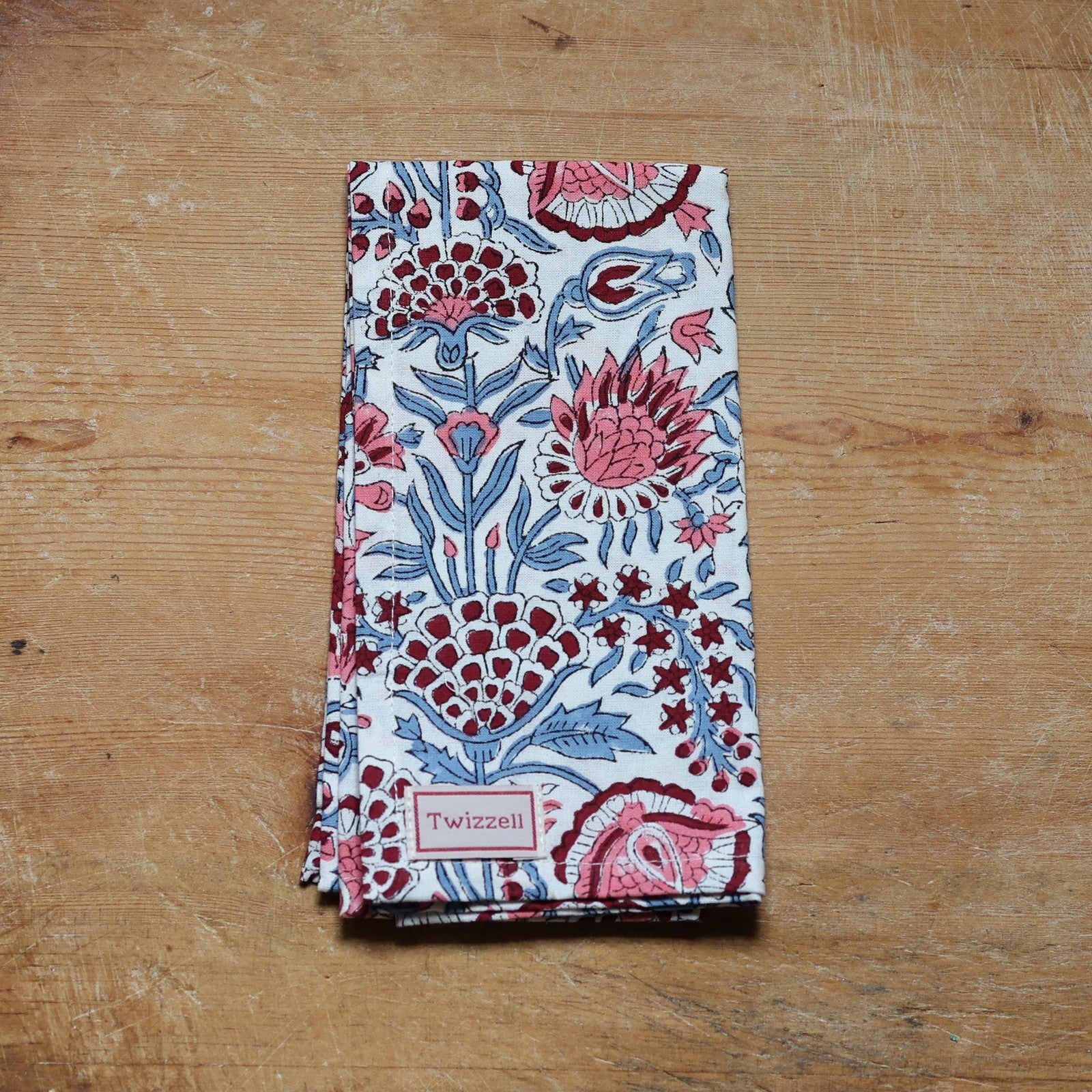 Pink, Red & Blue Floral Napkin x 4