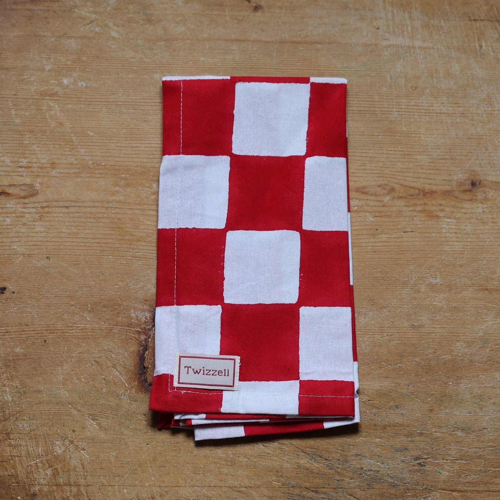 Red & White Checkerboard Napkin x 4