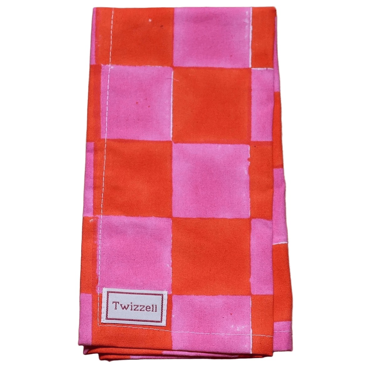 SECONDS Pink & Orange Checkerboard Napkin x 4
