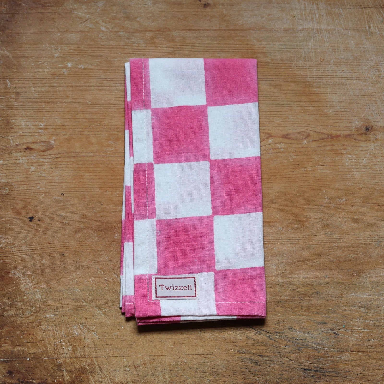 Pink & White Checkerboard Napkin x 4