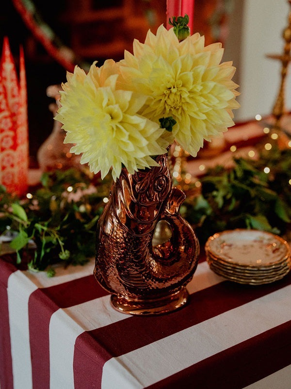 Merlot and Pink Hue Stripe Tablecloth