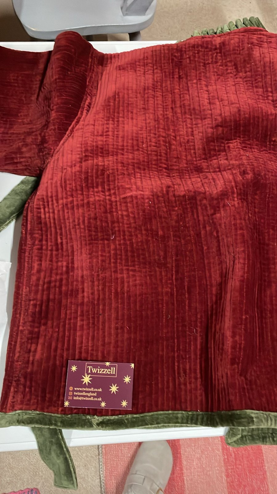 SECONDS Reversible Jacket - Rust Velvet and Green Velvet