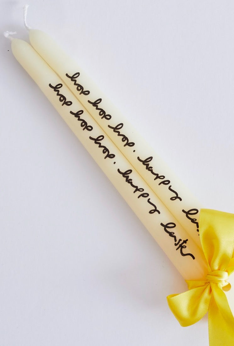 Hop Hop Happy Easter Candle Pair