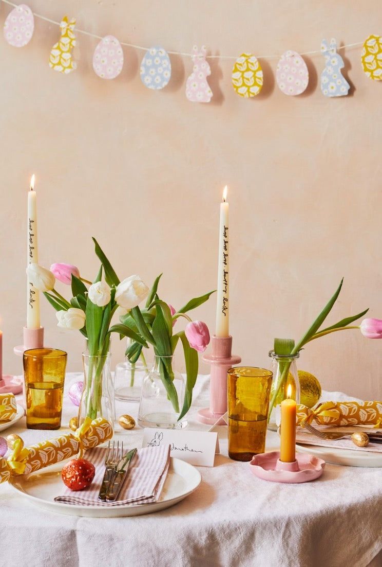 Hop Hop Happy Easter Candle Pair