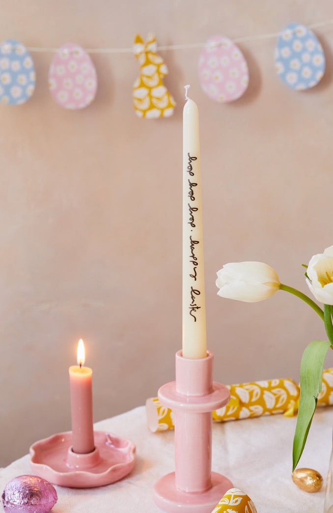 Hop Hop Happy Easter Candle Pair