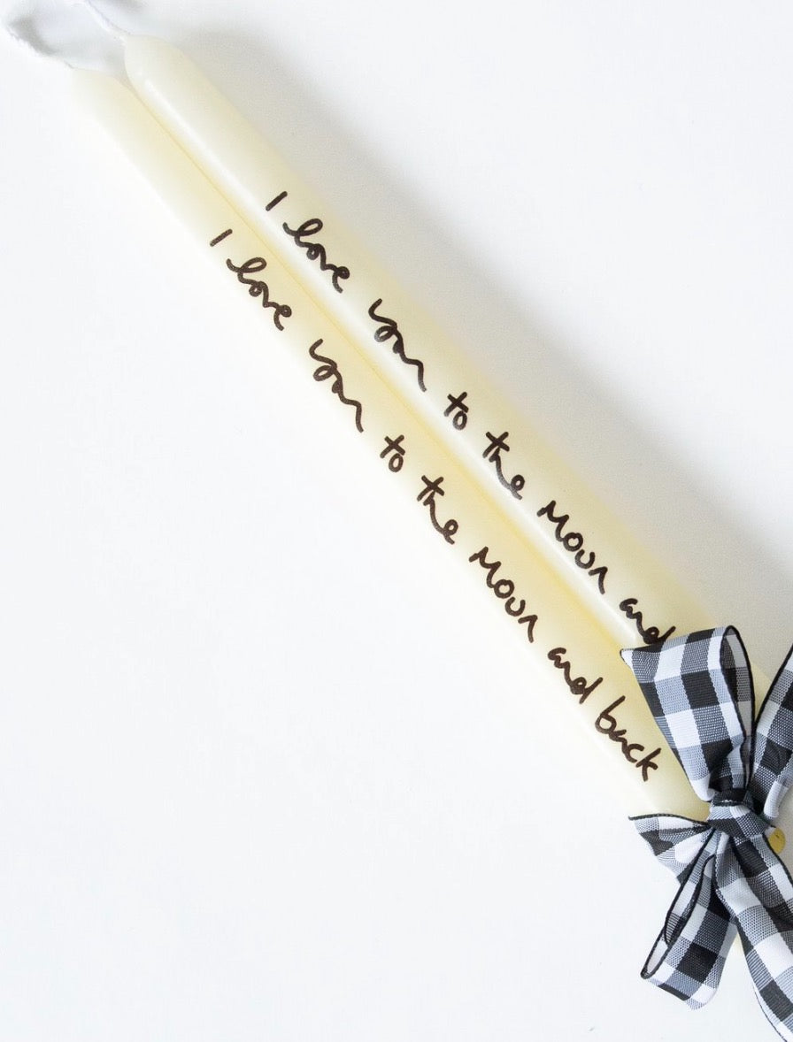 Love you to the Moon and Back Candle Pair