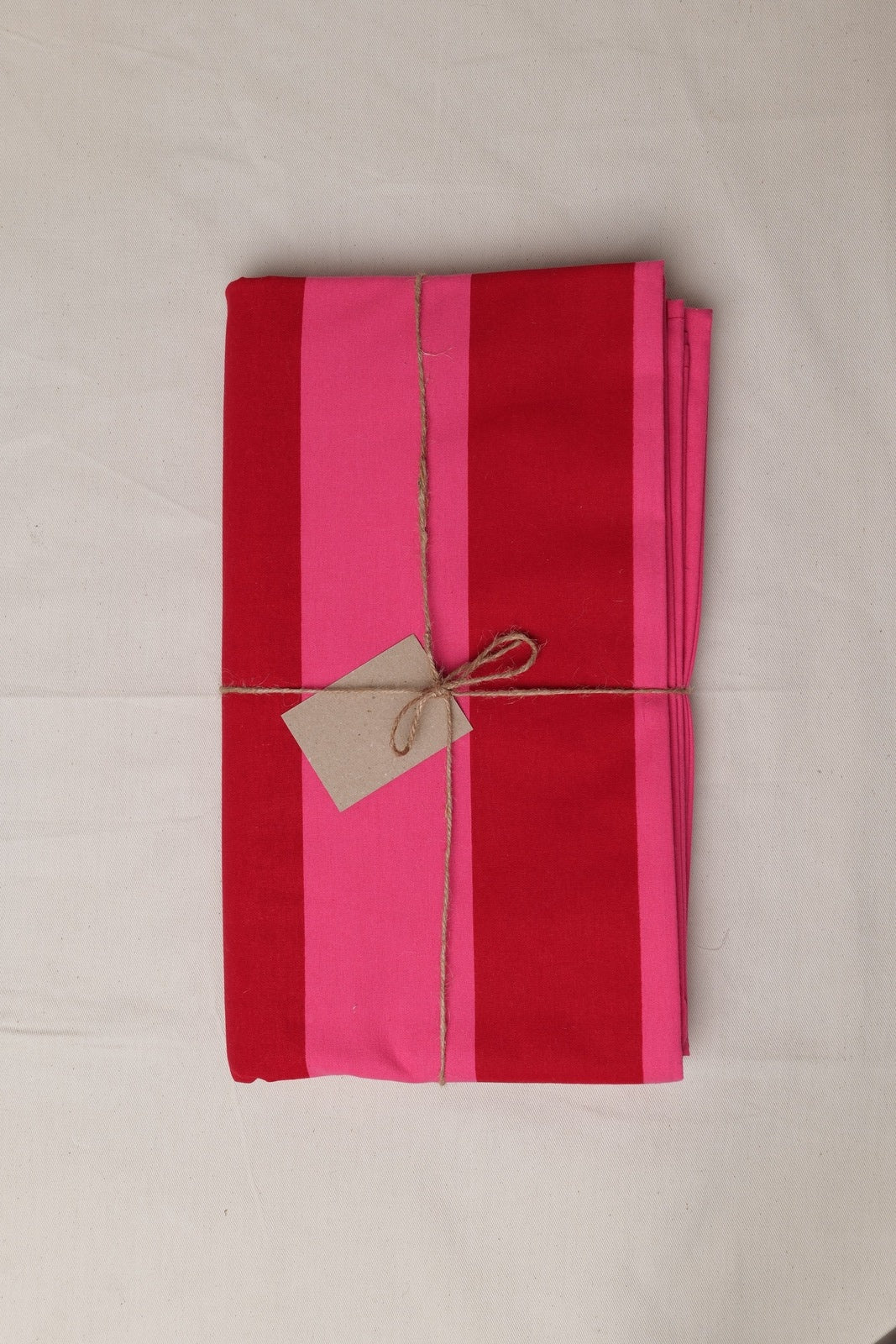 Pink and Red Stripe Tablecloth