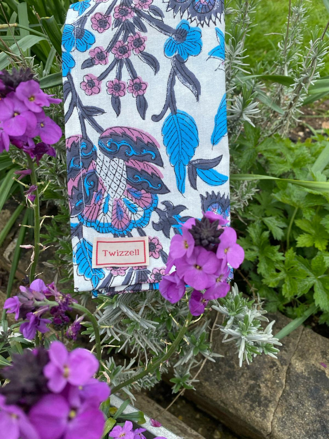 Indian Block Print Napkins Set of 4 - Blue and Purple