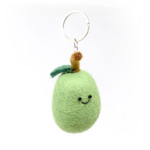 Pear Pure Wool Felt Keyring