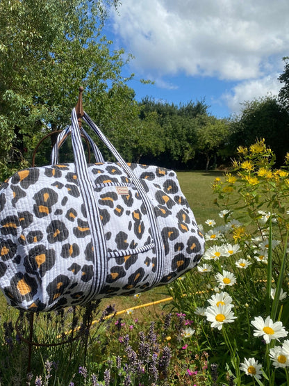 Indian Block Print Weekend Bag - Leopard