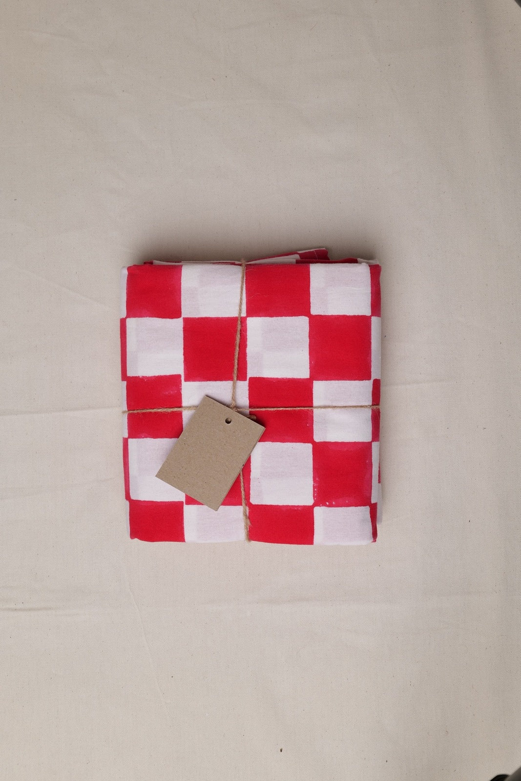 Red and White Checkerboard Tablecloth
