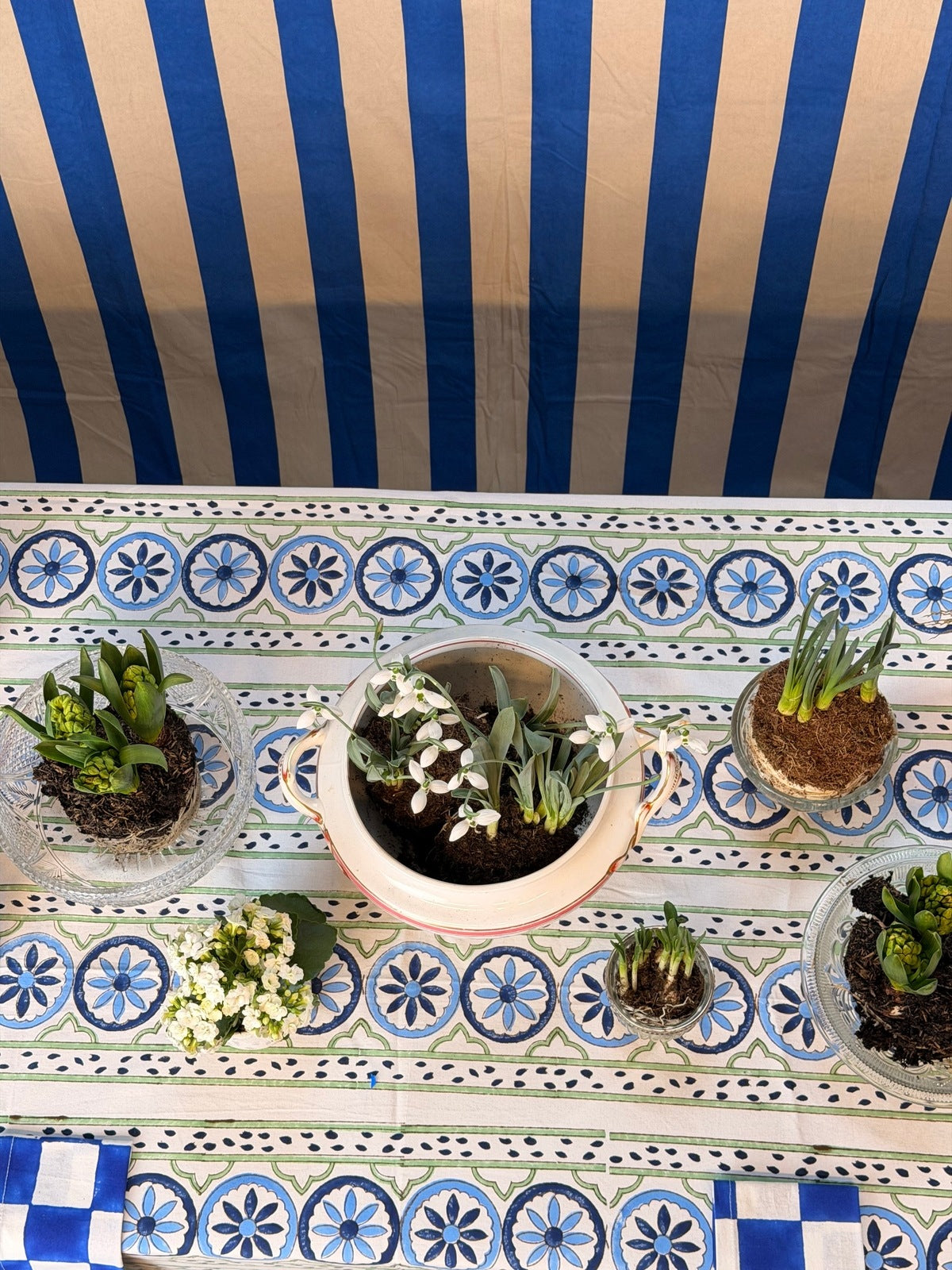 Sicilian Tablecloth - Blue and Green